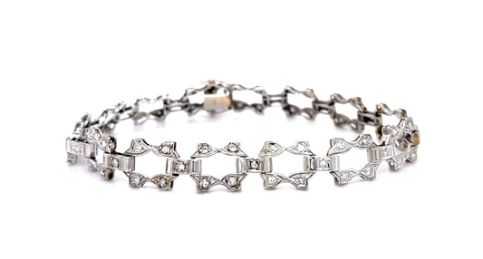 Original 1.75ct (69 Single-cut Diamonds) 14KW Bracelet (Vintage 1930s)