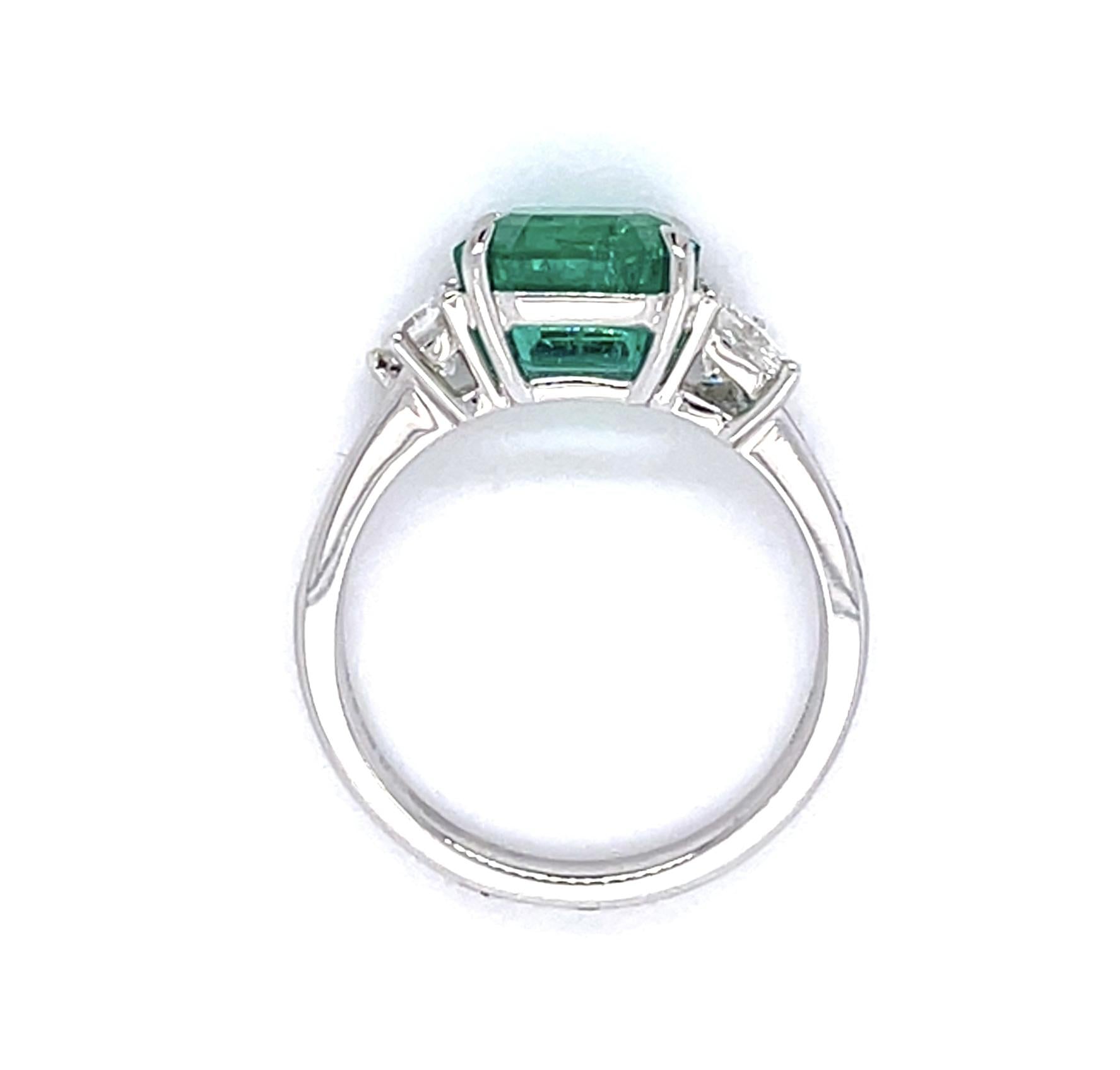 2.62ct Colombian Emerald (No Cert) Platinum Ring