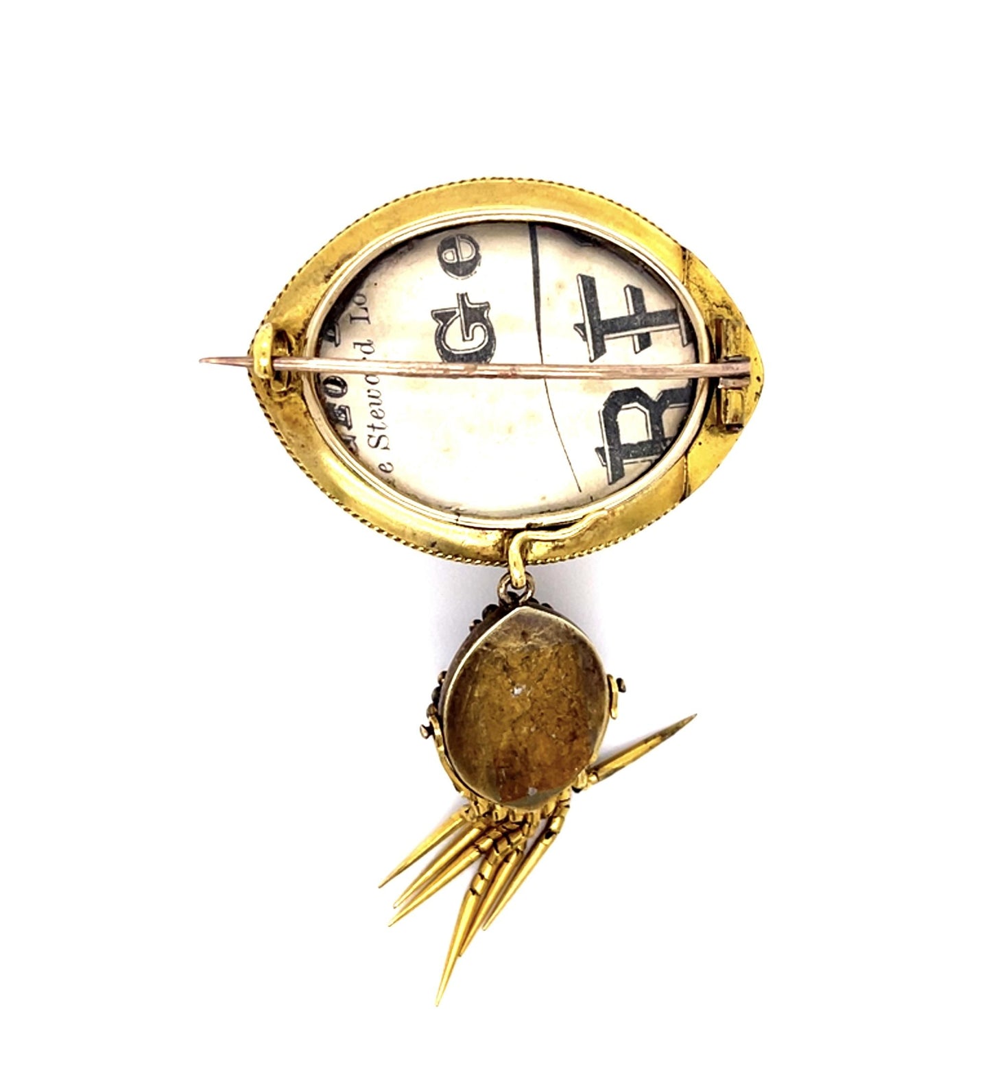 Victorian 11ct Garnet 15KY Brooch (Antique 1860s)