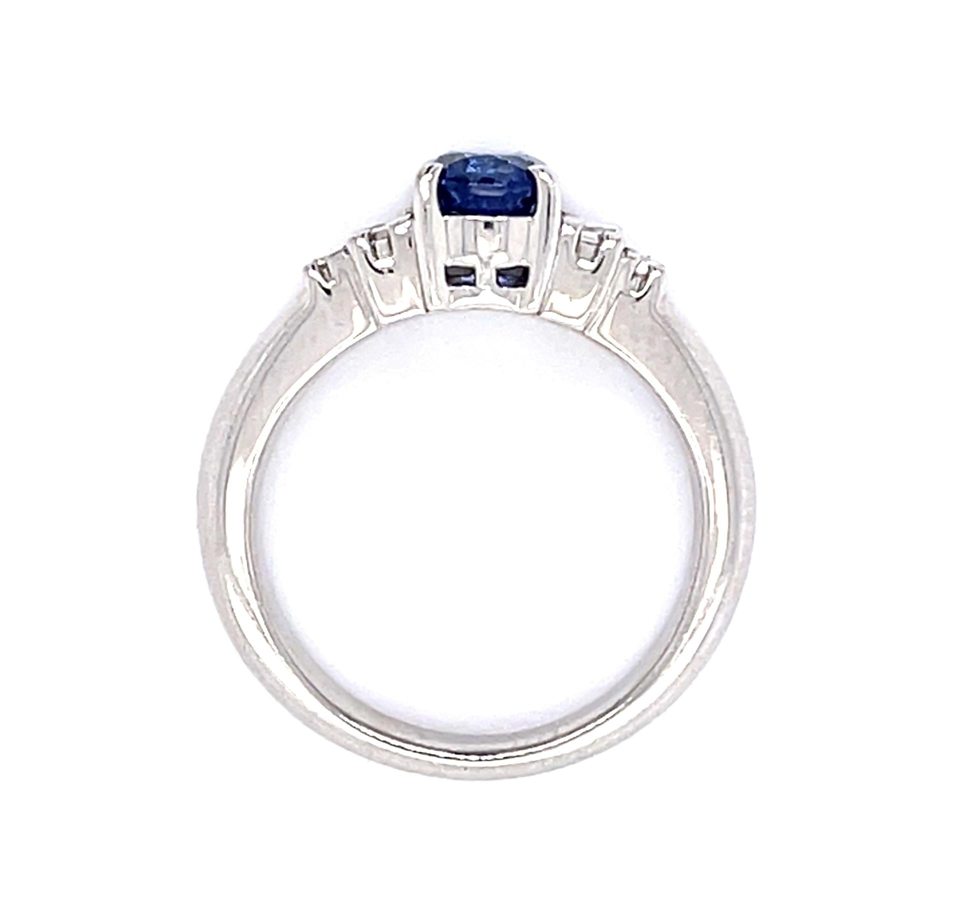 1.32ct Oval Sapphire Platinum Ring