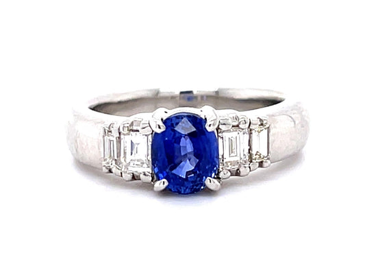 1.32ct Oval Sapphire Platinum Ring