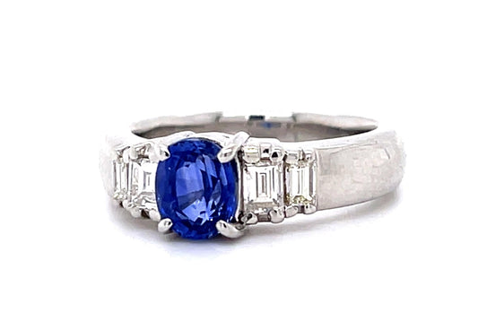 1.32ct Oval Sapphire Platinum Ring