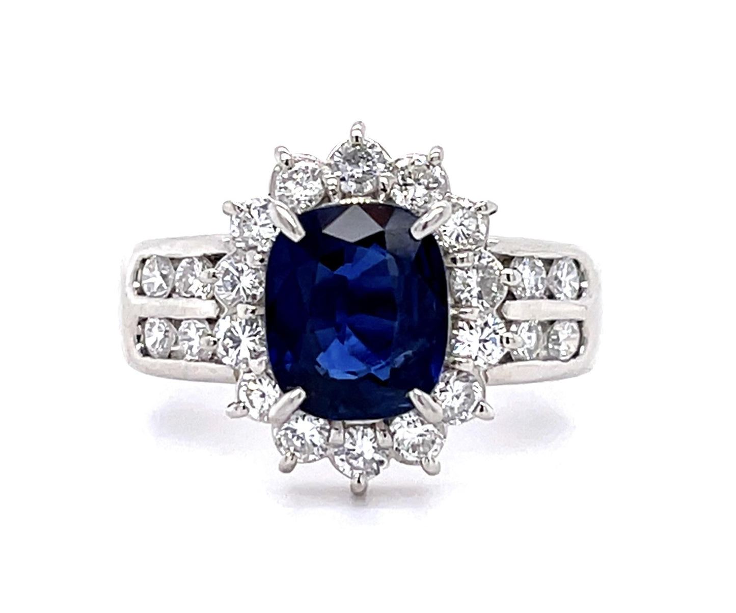 2.44ct Cushion Sapphire Platinum Ring
