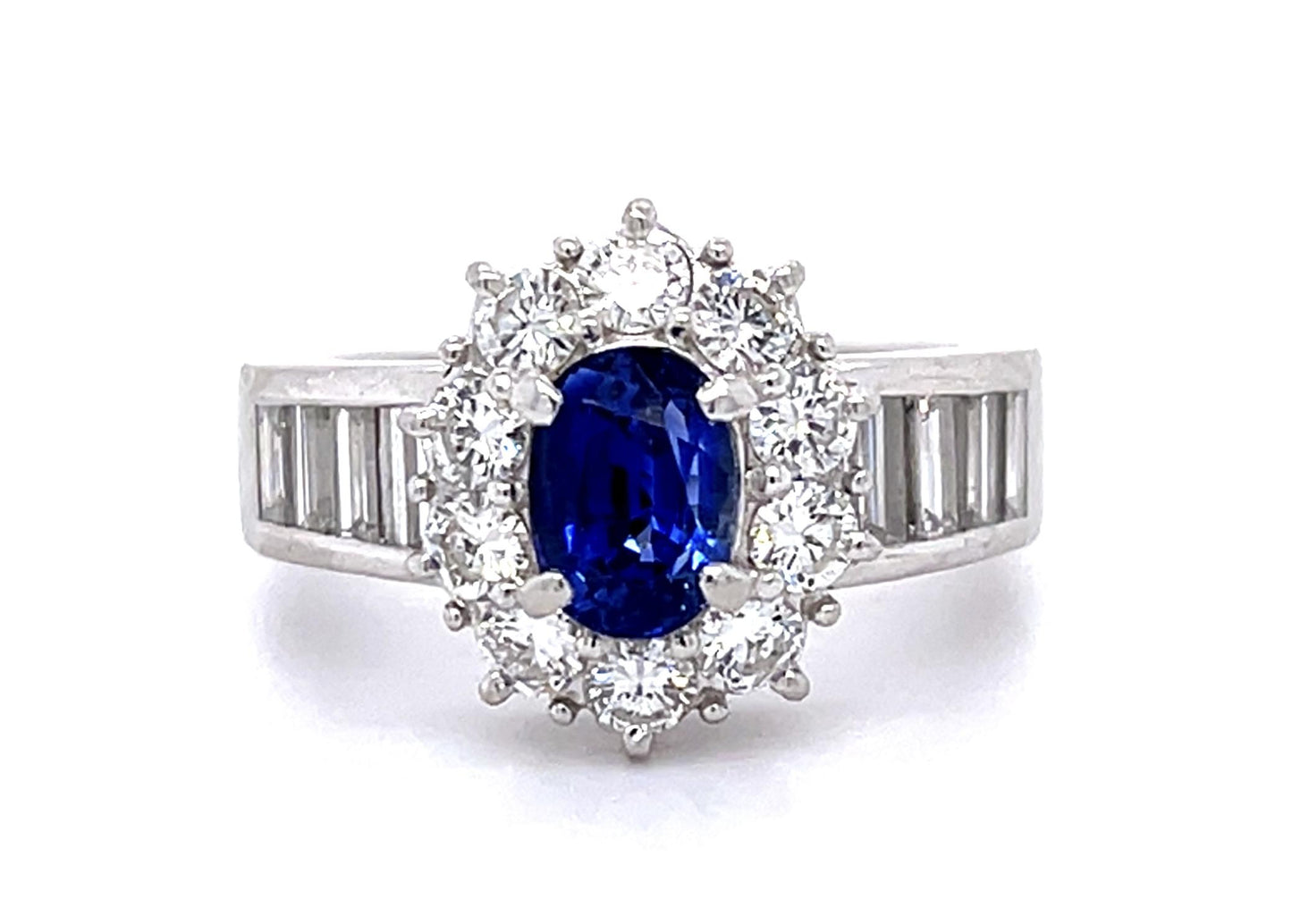 1.26ct Oval Sapphire Platinum Ring