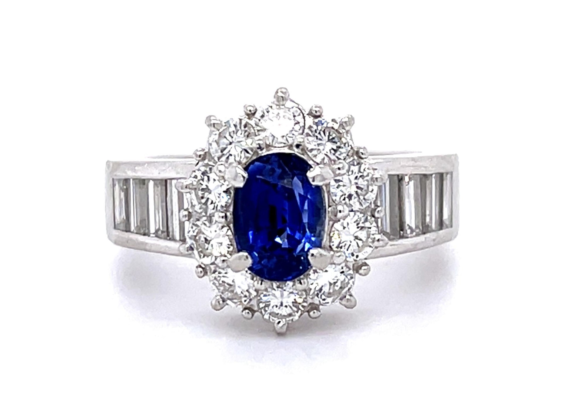 1.26ct Oval Sapphire Platinum Ring