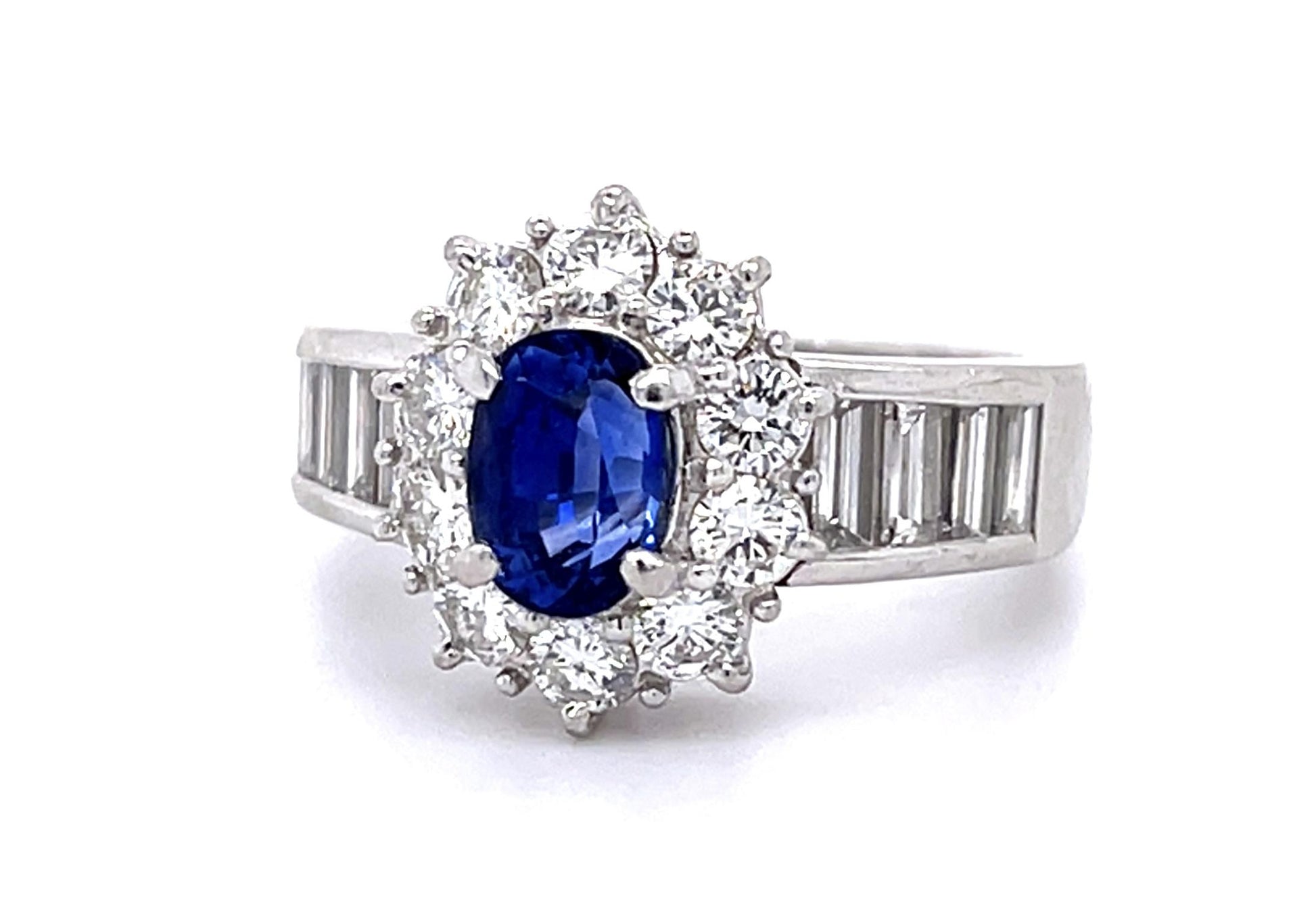 1.26ct Oval Sapphire Platinum Ring