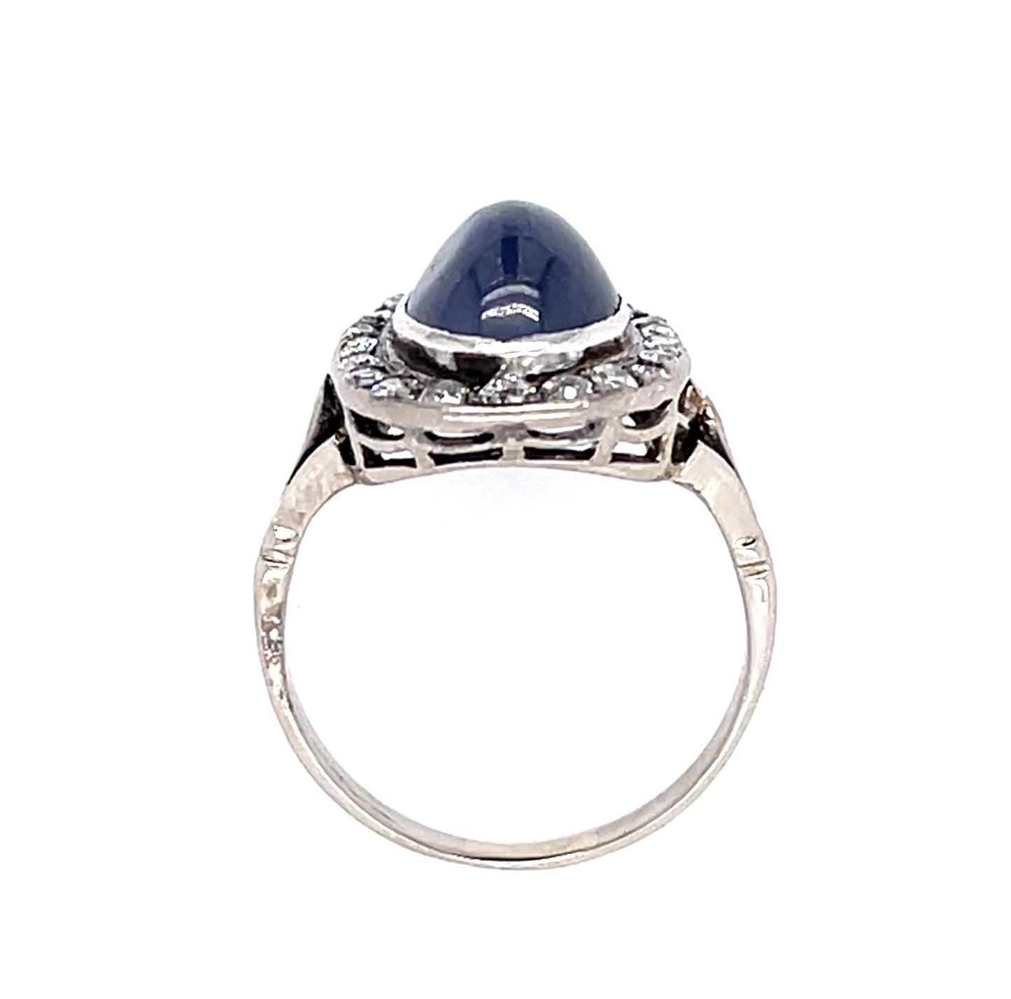 Art Deco 4.50ct Cabochon Sapphire Ring (Vintage 1930s)