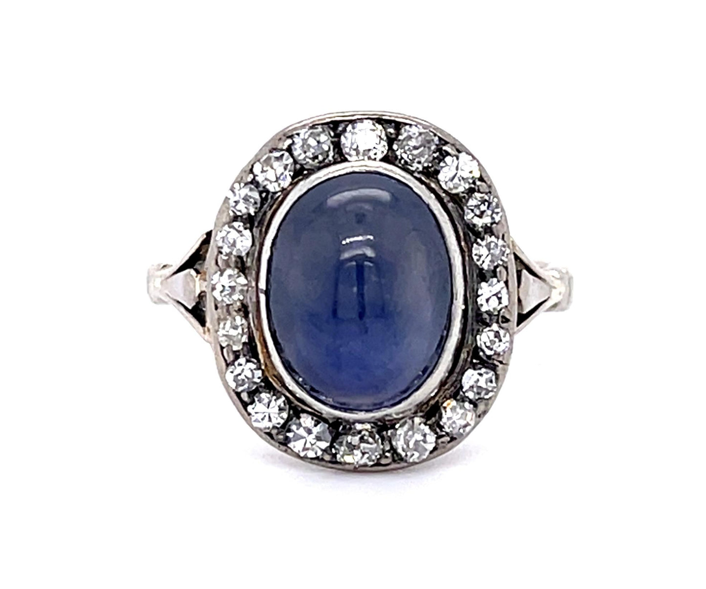Art Deco 4.50ct Cabochon Sapphire Ring (Vintage 1930s)