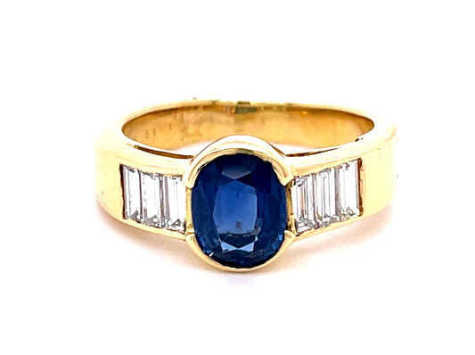 1.61ct Oval Sapphire 18KY Ring