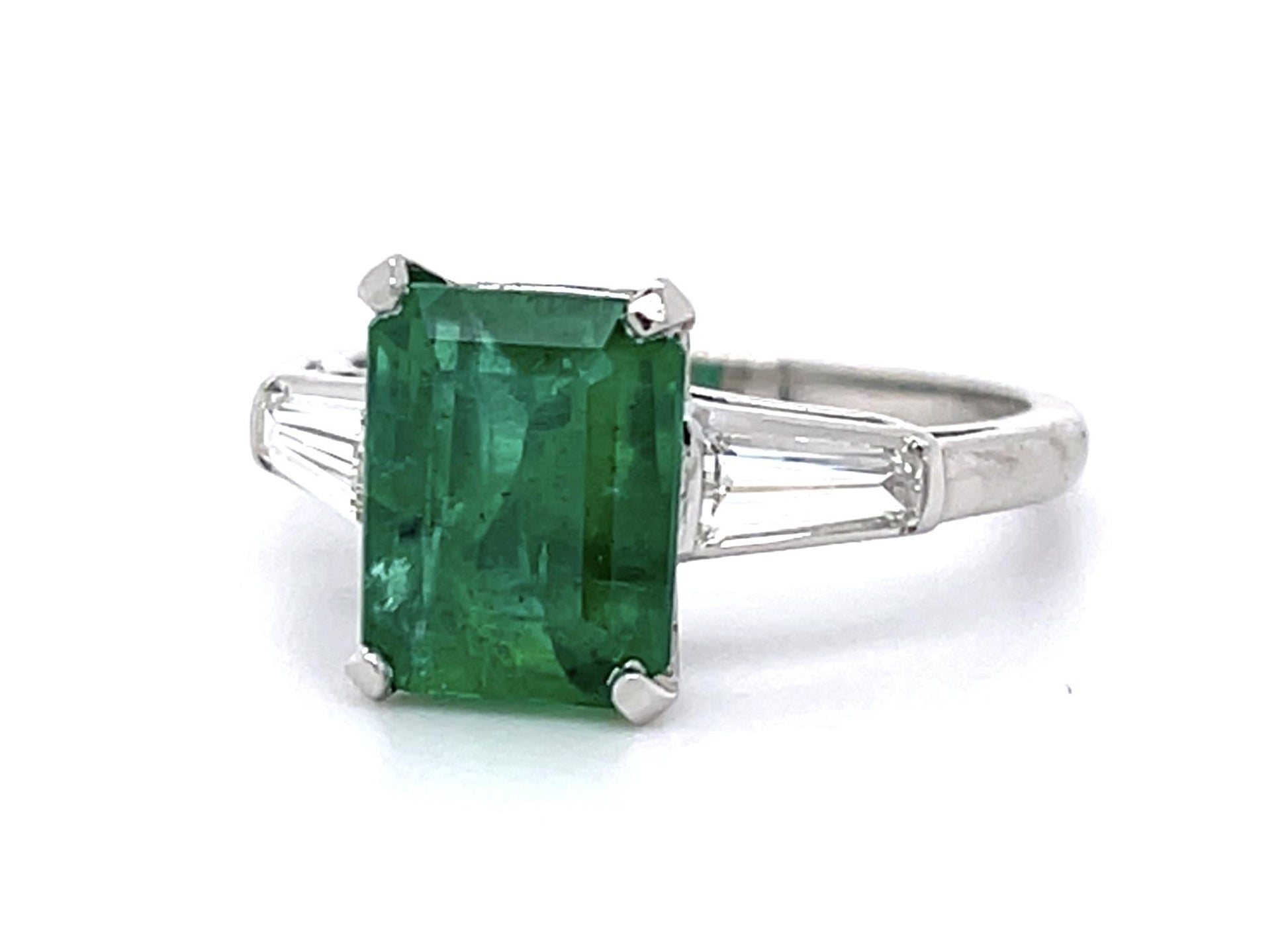 2.62ct Emerald-cut Emerald Platinum Ring