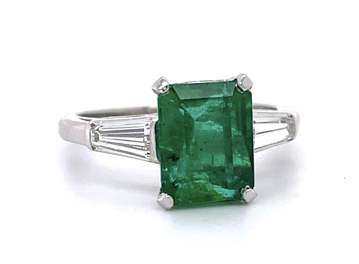 2.62ct Emerald-cut Emerald Platinum Ring