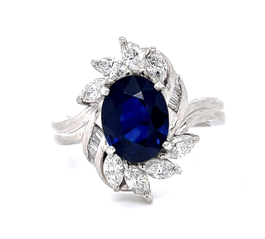 2.24ct Oval Sapphire Platinum Ring