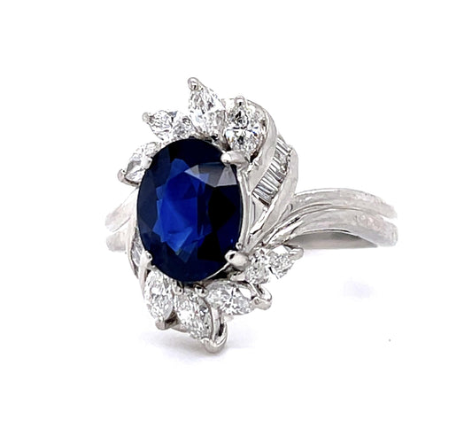 2.24ct Oval Sapphire Platinum Ring