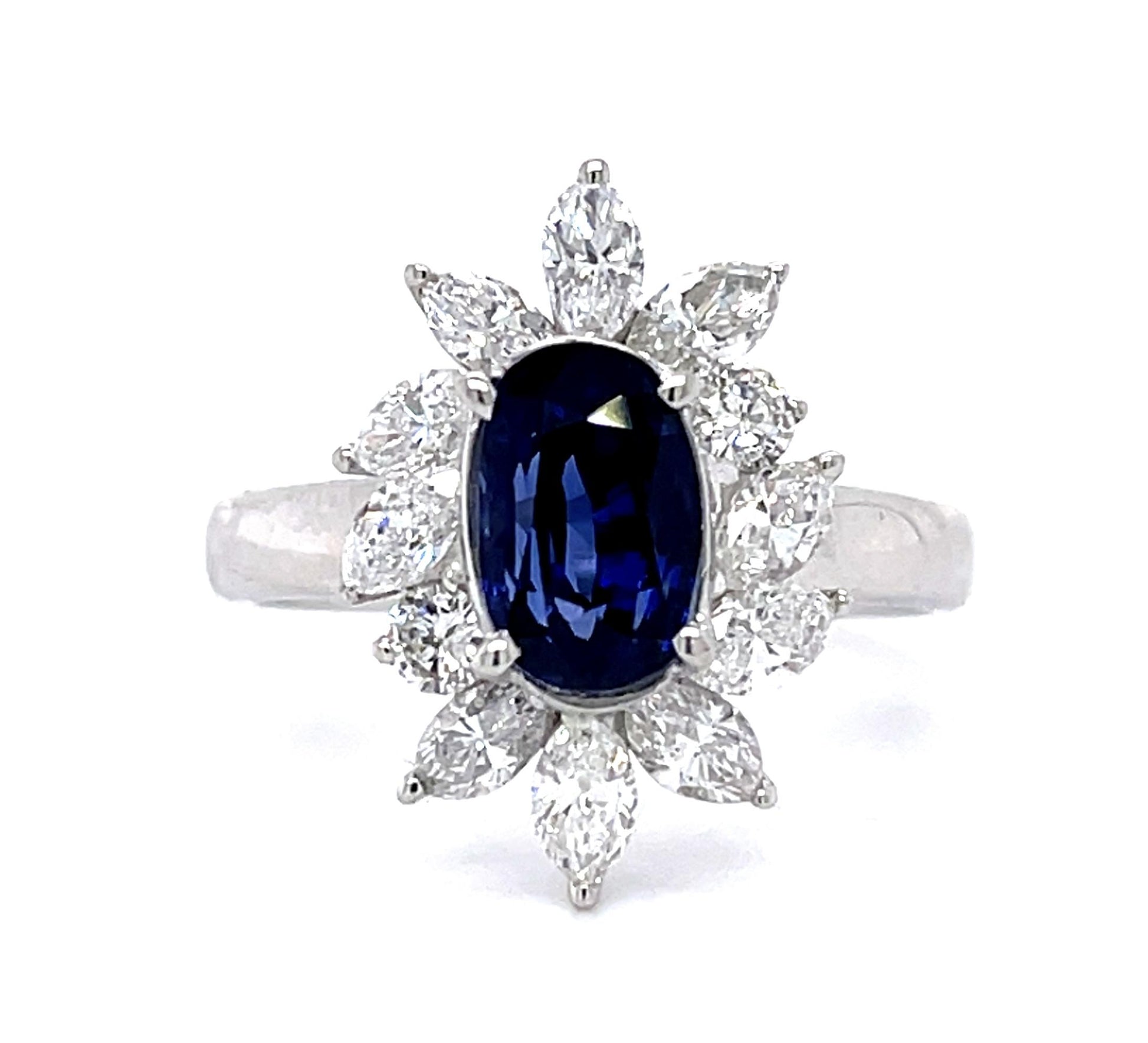 2.20ct Oval Sapphire Platinum Ring