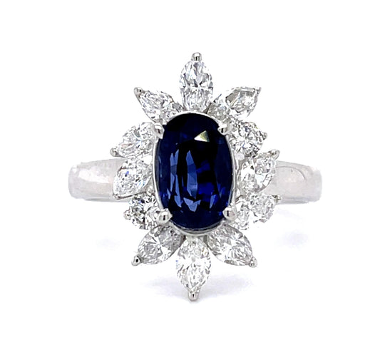 2.20ct Oval Sapphire Platinum Ring