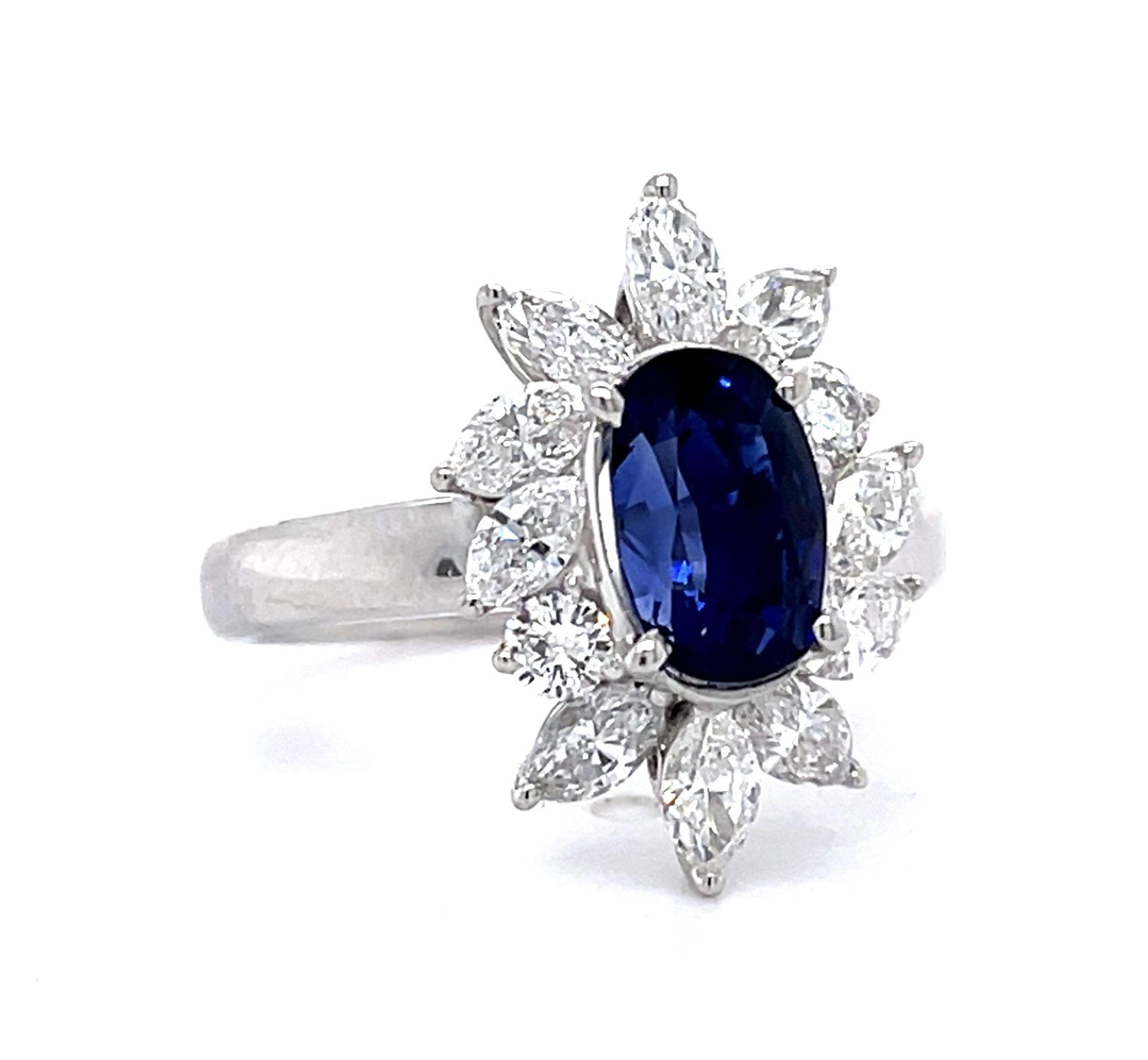 2.20ct Oval Sapphire Platinum Ring