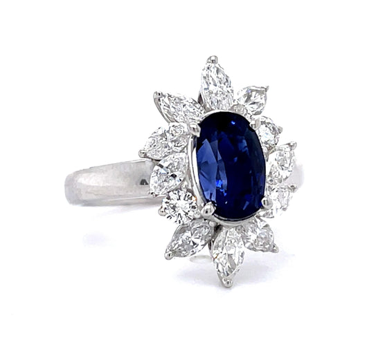 2.20ct Oval Sapphire Platinum Ring