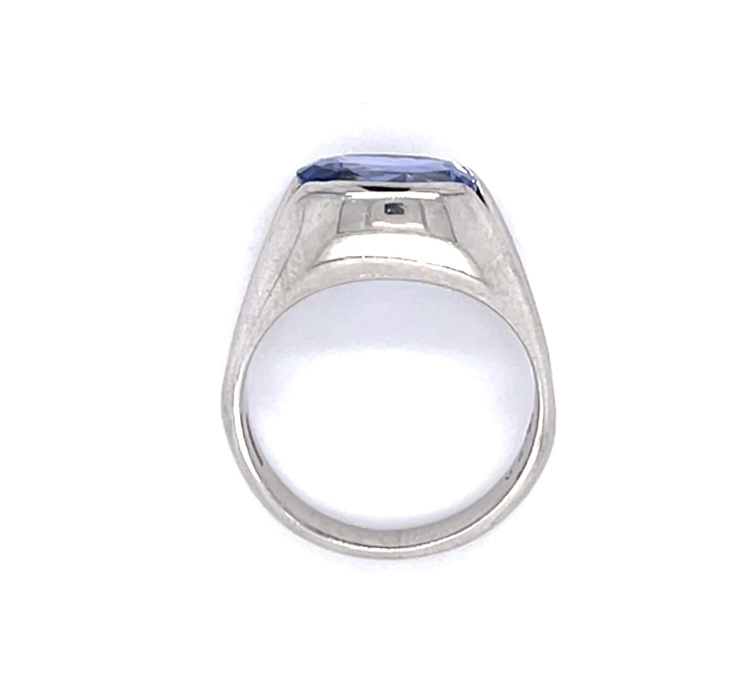 Original 4.20ct Oval Sapphire Platinum Ring (Vintage 1960s)