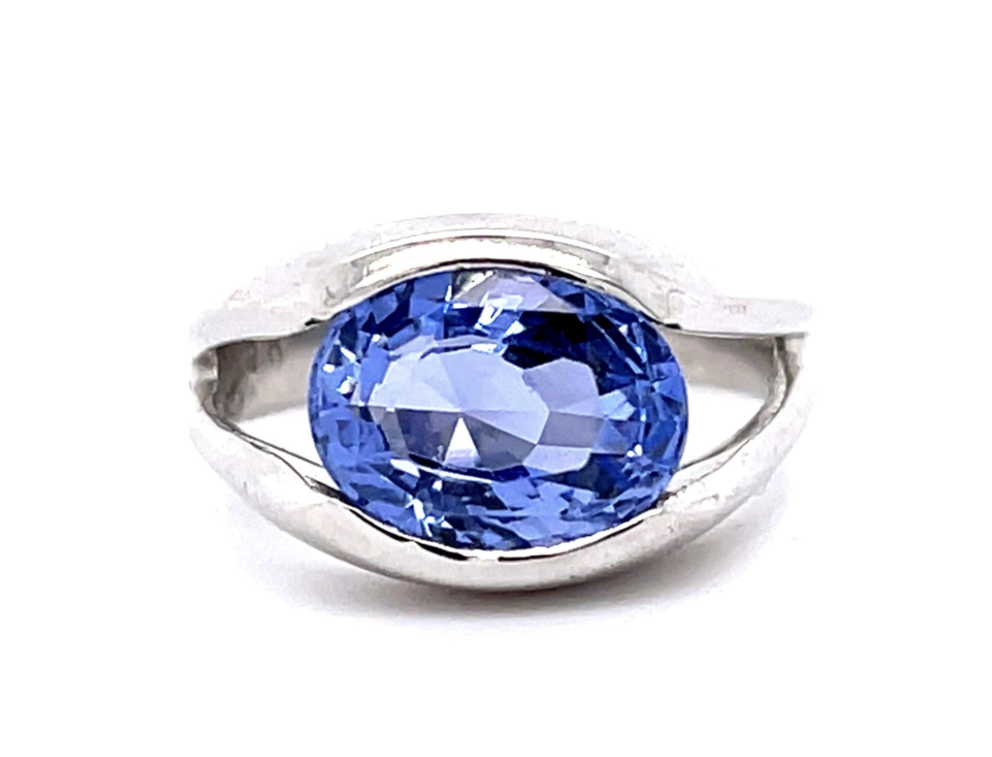 Original 4.20ct Oval Sapphire Platinum Ring (Vintage 1960s)