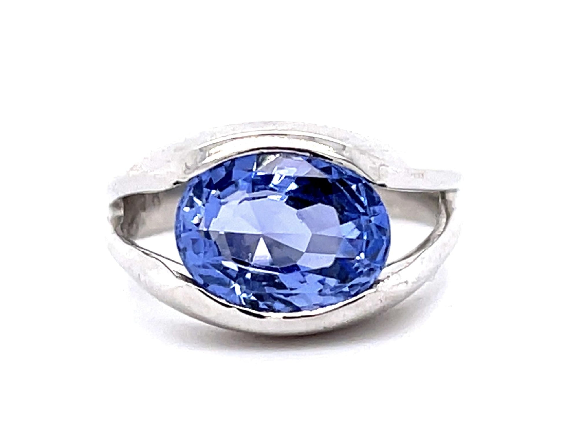 Original 4.20ct Oval Sapphire Platinum Ring (Vintage 1960s)