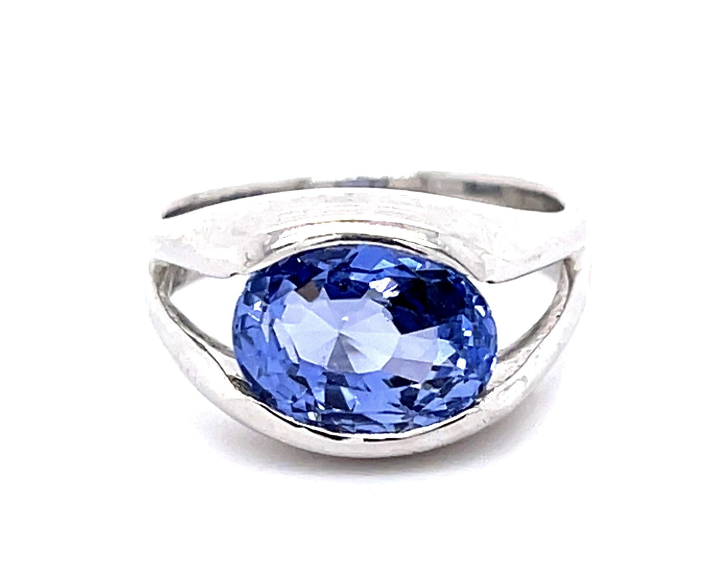 Original 4.20ct Oval Sapphire Platinum Ring (Vintage 1960s)