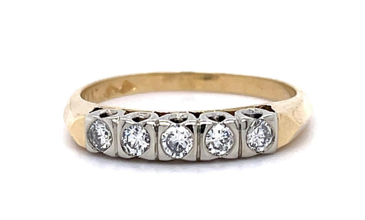 .35ct Diamond 14K 2 Tone Ring (Vintage 1940s)