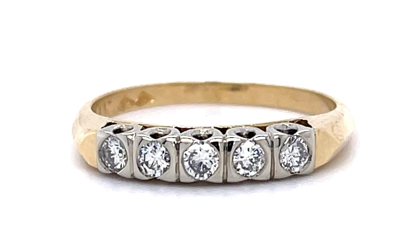 .40ct Diamond 14K 2 Tone Band Ring (Vintage 1950s)