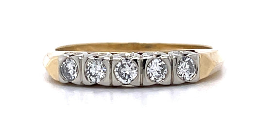 .35ct Diamond 14K 2 Tone Ring (Vintage 1940s)