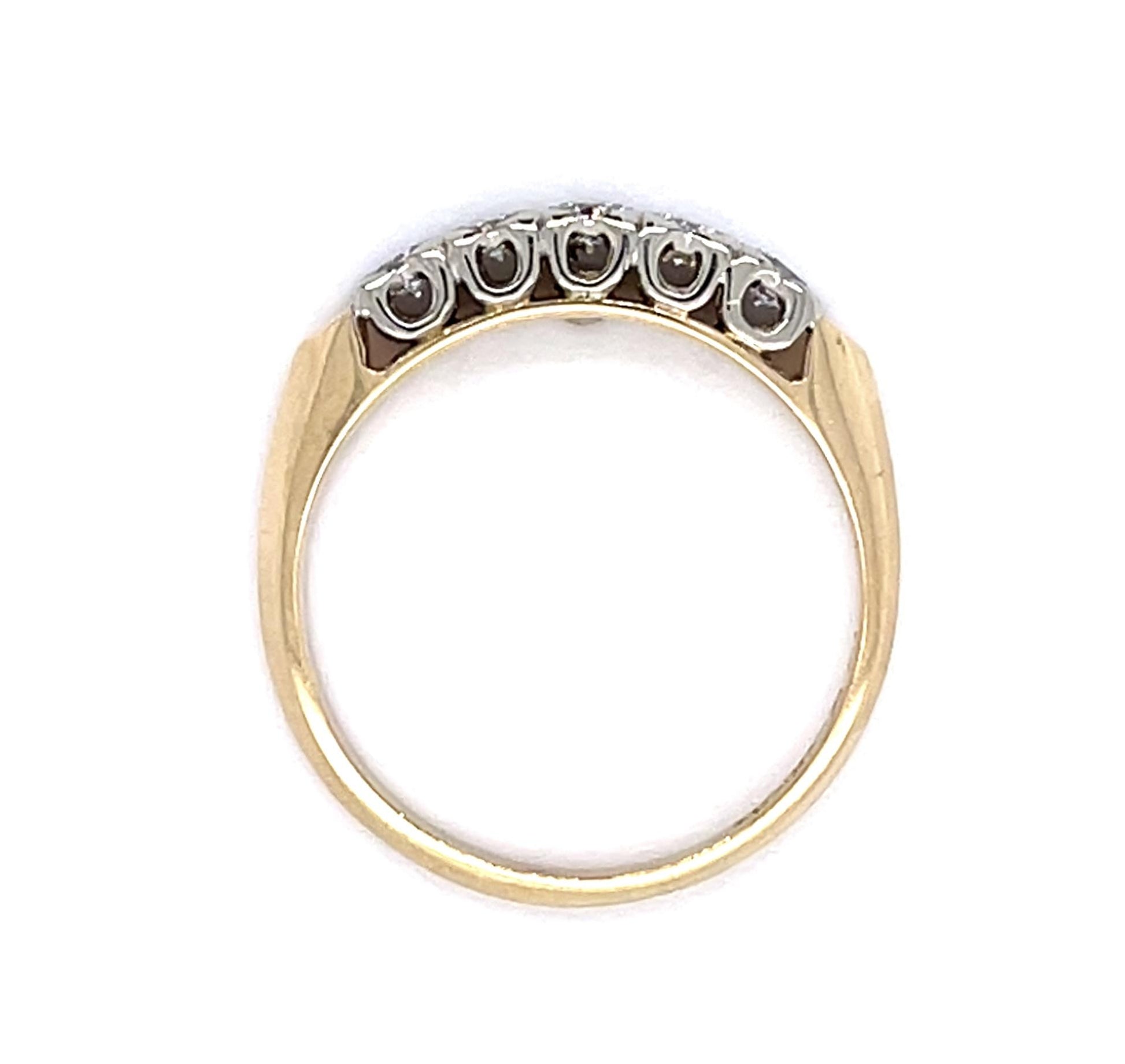 .40ct Diamond 14K 2 Tone Band Ring (Vintage 1950s)