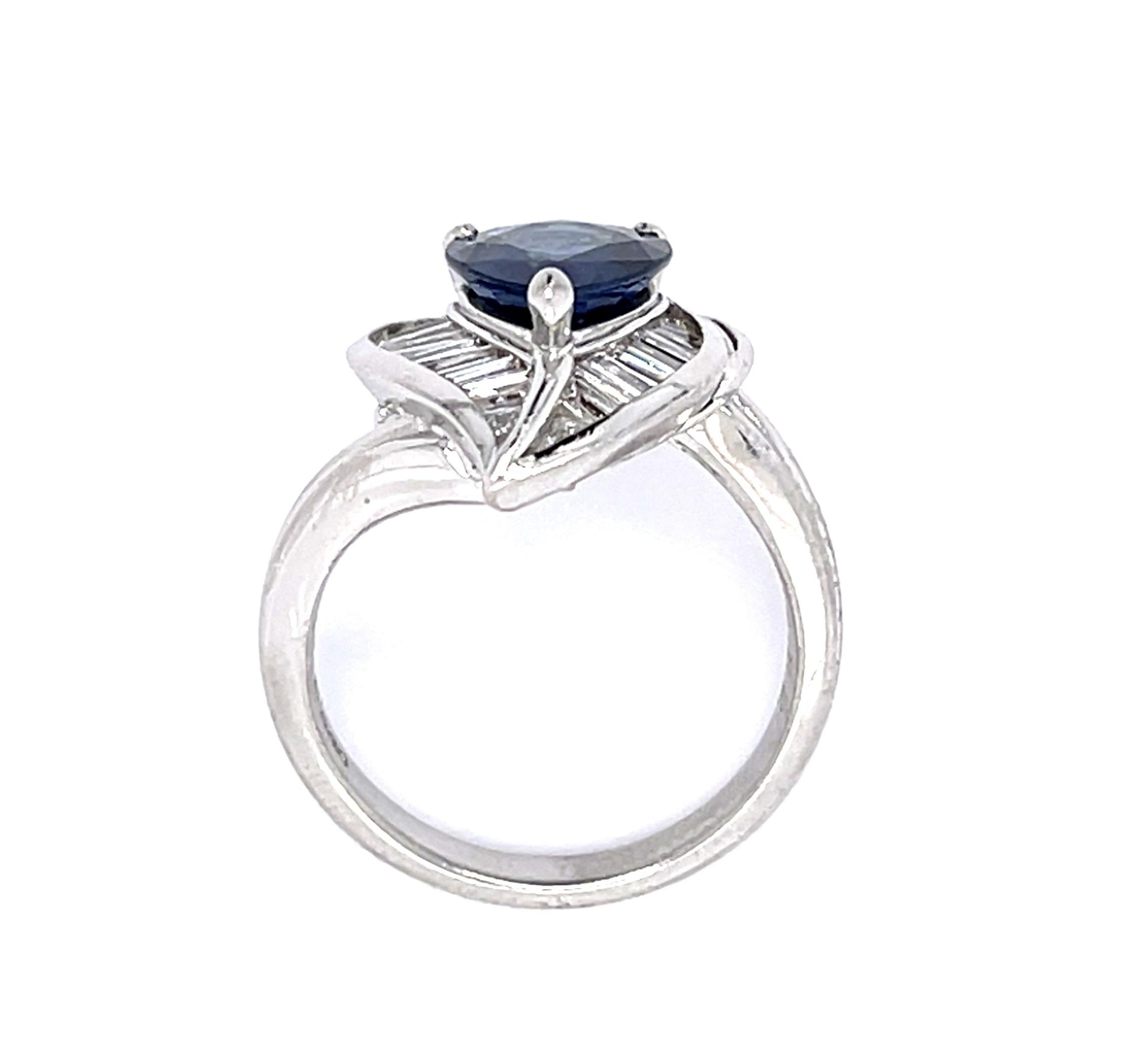 2.22ct Pear Sapphire Platinum Ring