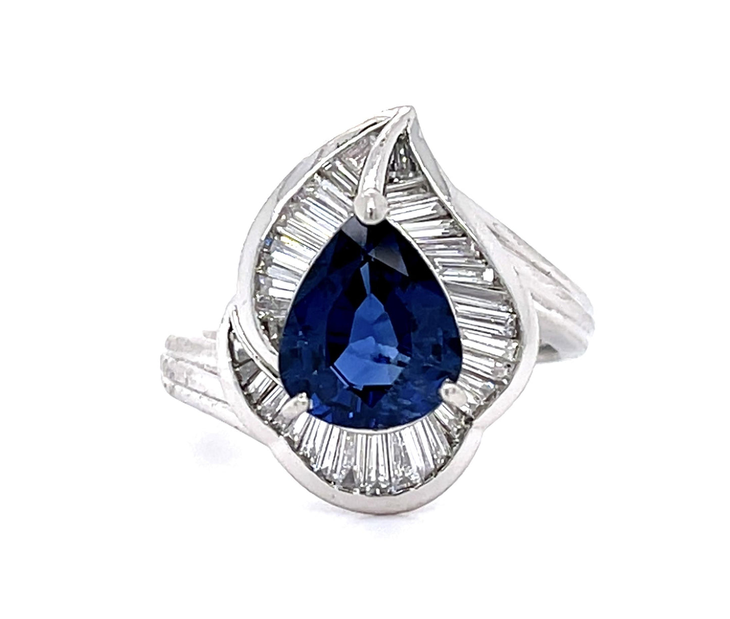 2.22ct Pear Sapphire Platinum Ring