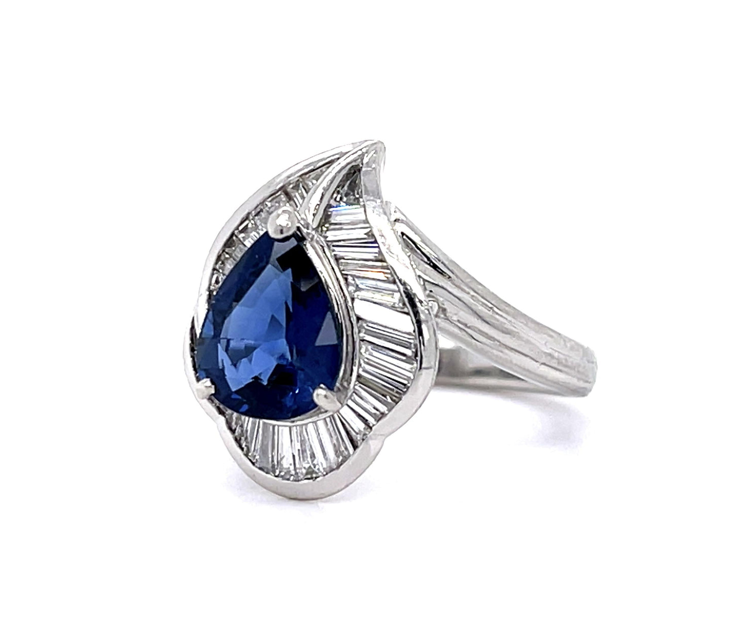 2.22ct Pear Sapphire Platinum Ring