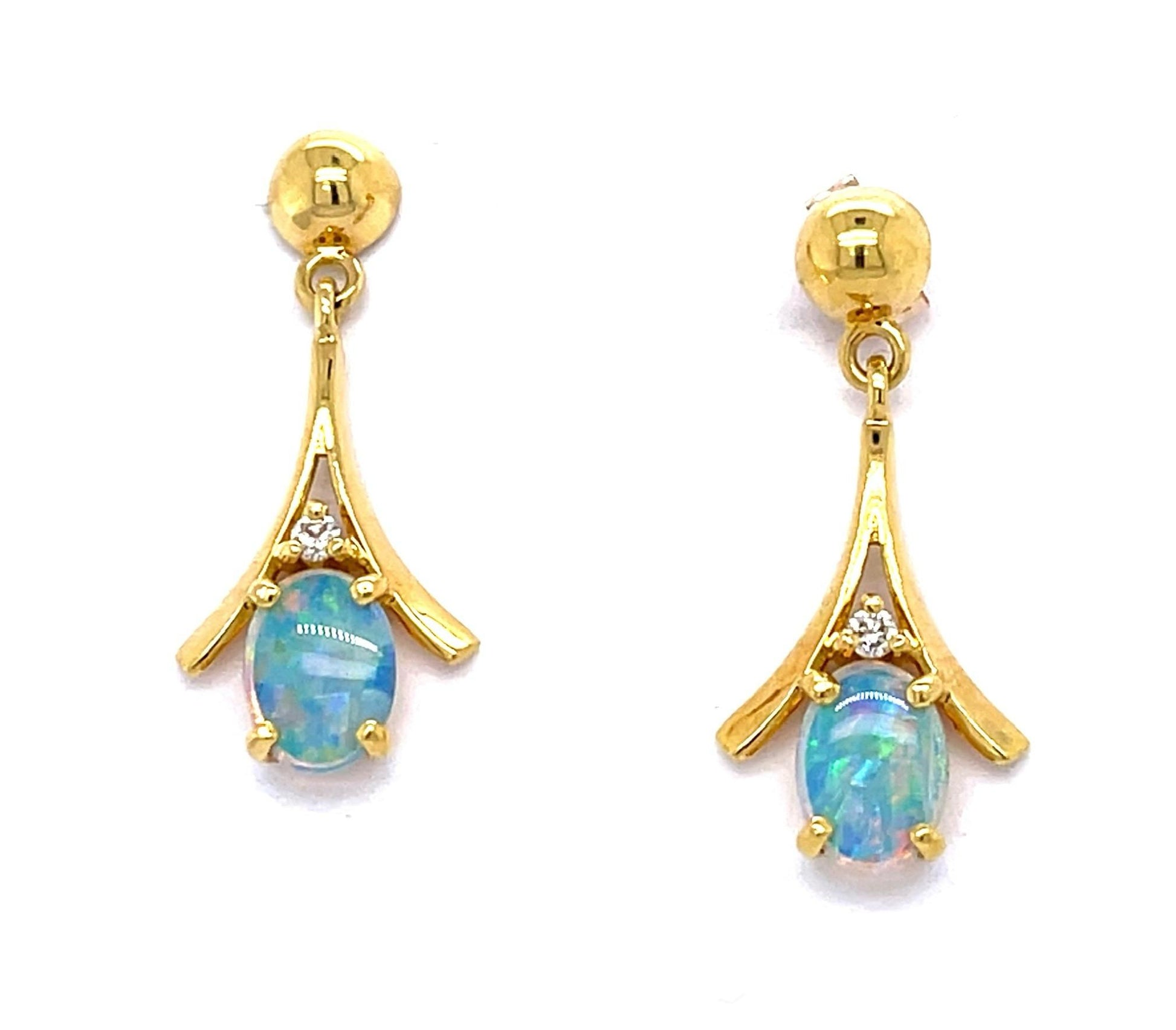 .60ct Opal 14KY Drop Earrings