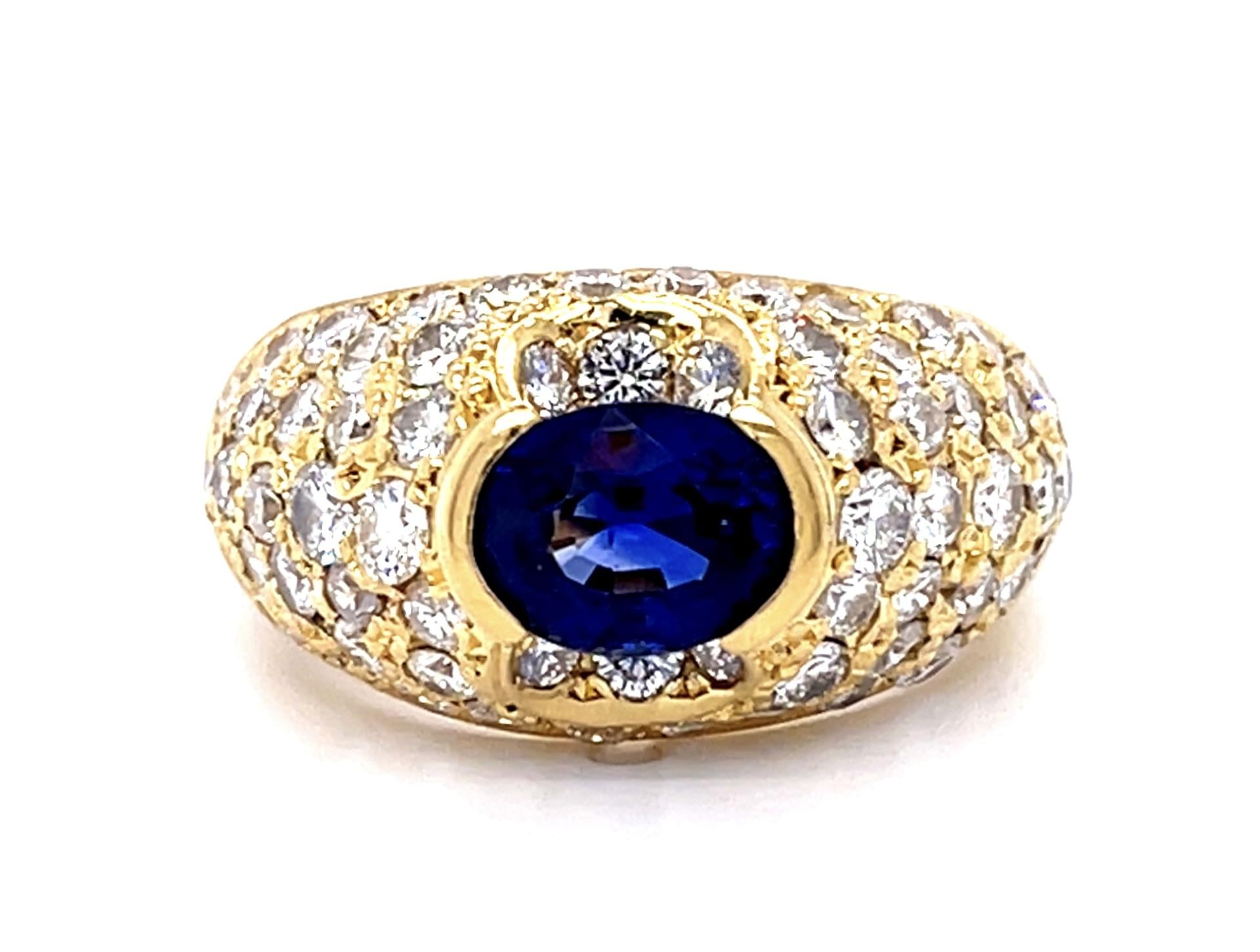 1.73ct Sapphire 18KY Ring (Vintage 1970s)