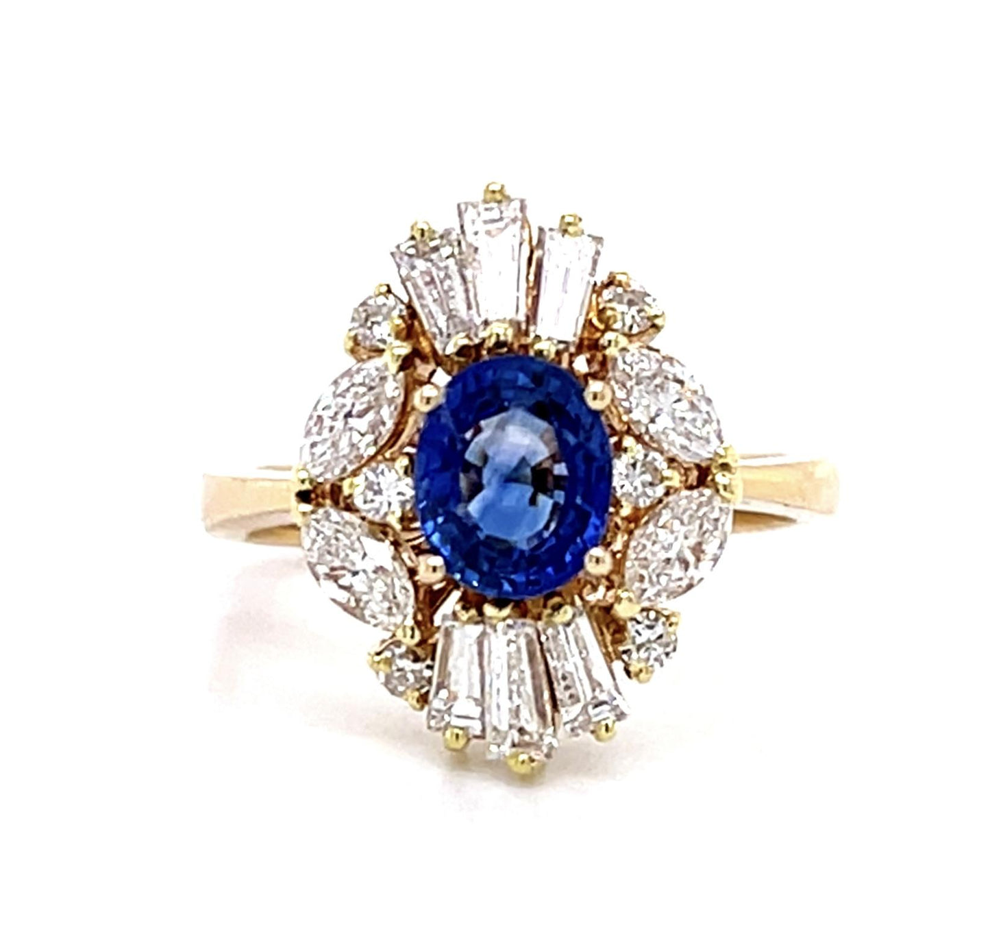 1.02ct Oval Sapphire 18KY Ring
