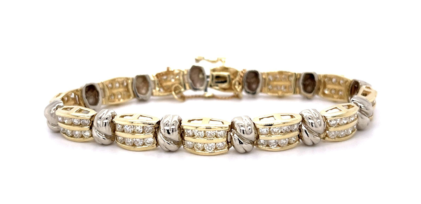 5ct Diamond 14KY Double Row Bracelet