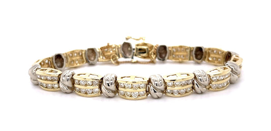 5ct Diamond 14KY Double Row Bracelet