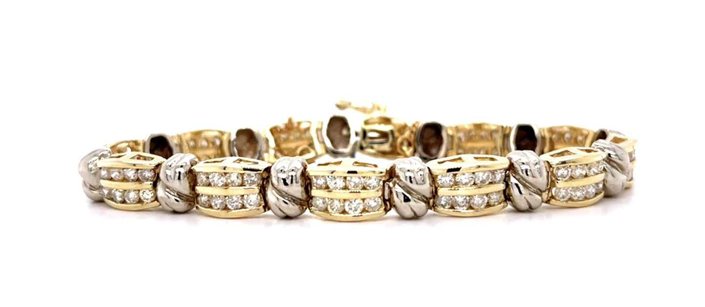 5ct Diamond 14KY Double Row Bracelet