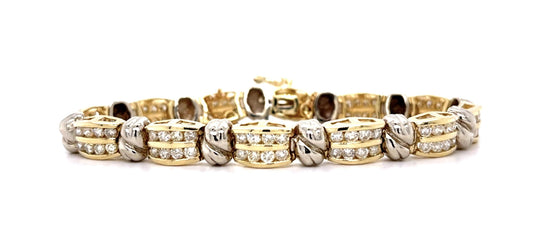 5ct Diamond 14KY Double Row Bracelet