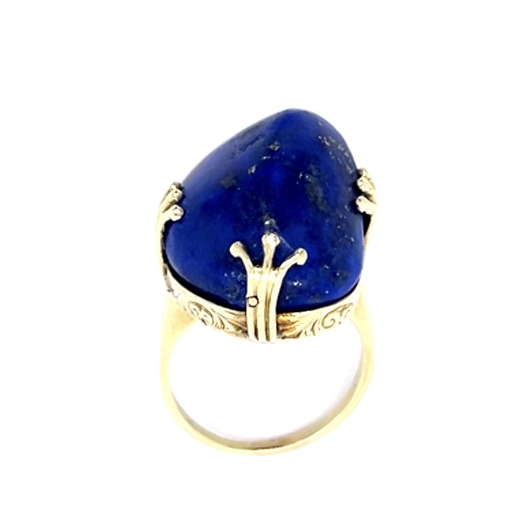 Original Art Deco 40ct Blue Lapis Ring (Vintage 1930s)
