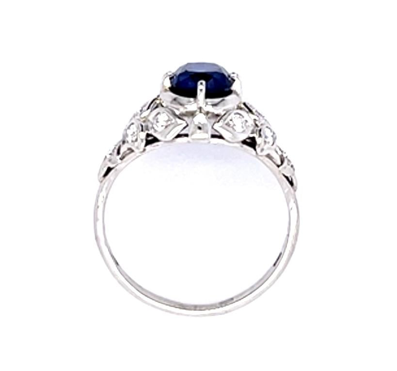 1.50ct Sapphire Platinum Ring (Vintage 1970s)