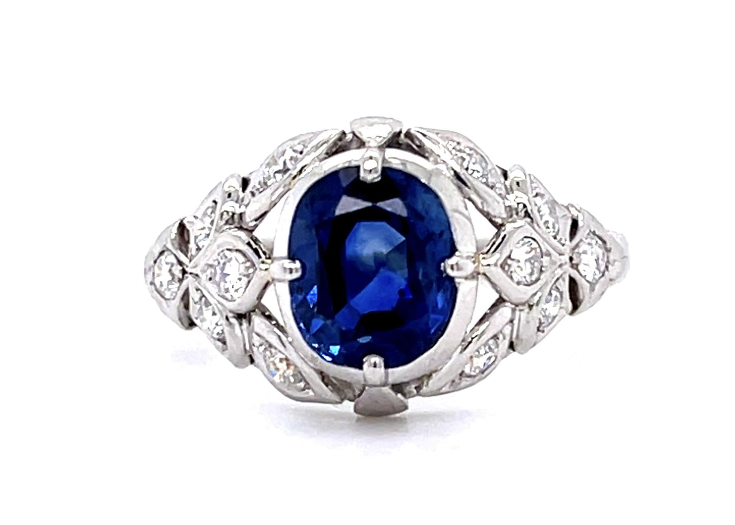 1.50ct Sapphire Platinum Ring (Vintage 1970s)