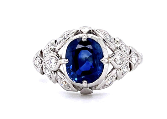 1.50ct Sapphire Platinum Ring (Vintage 1970s)