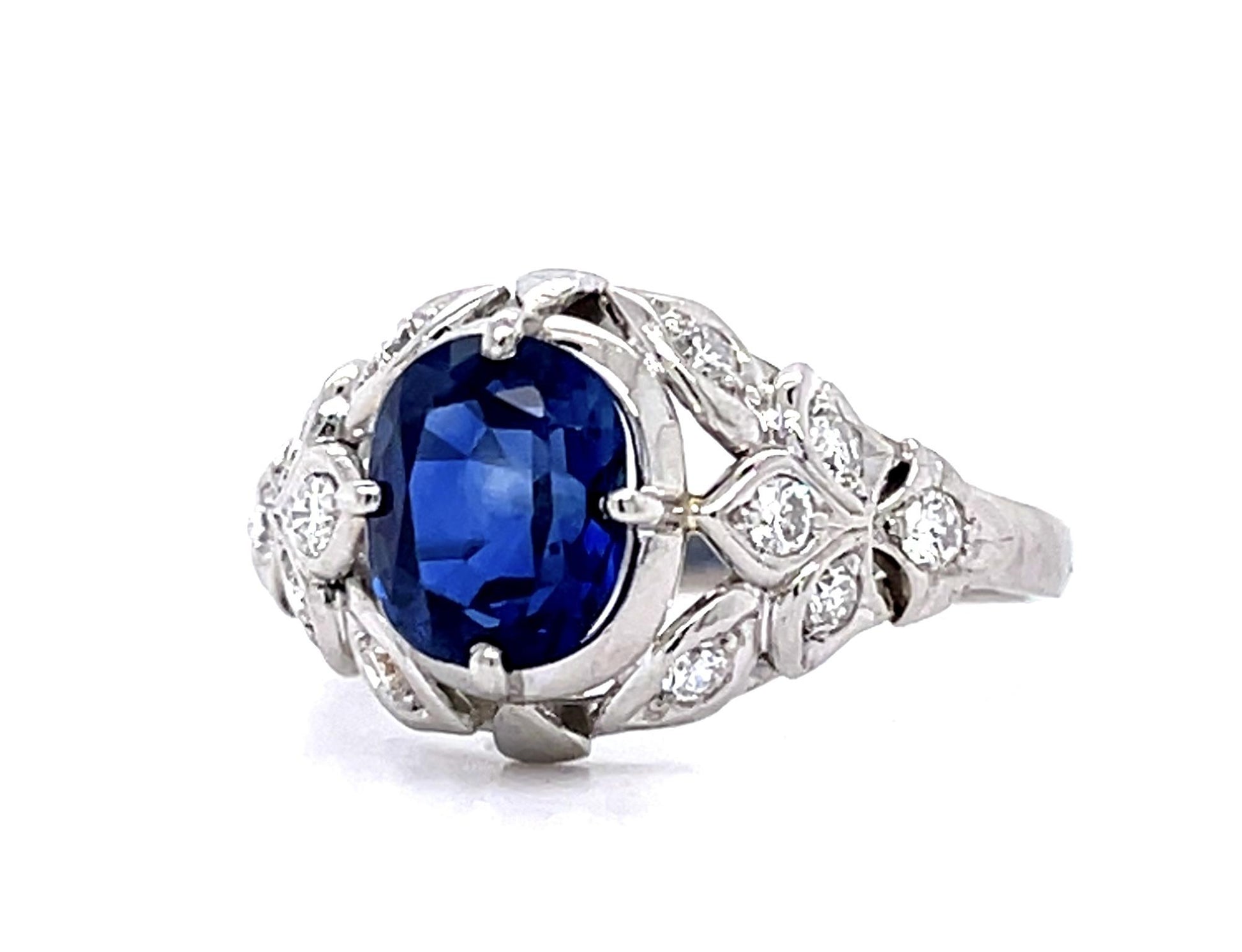 1.50ct Sapphire Platinum Ring (Vintage 1970s)