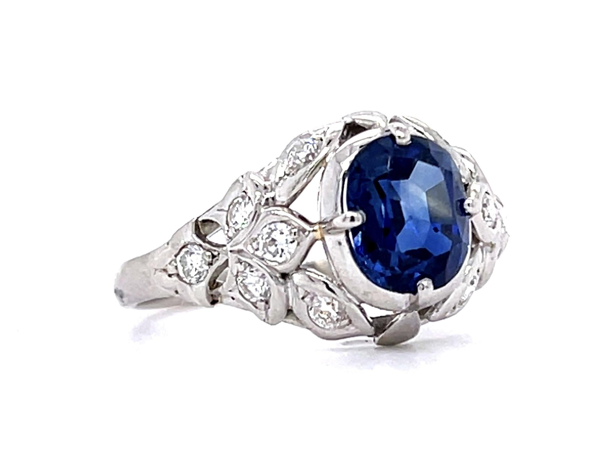 1.50ct Sapphire Platinum Ring (Vintage 1970s)