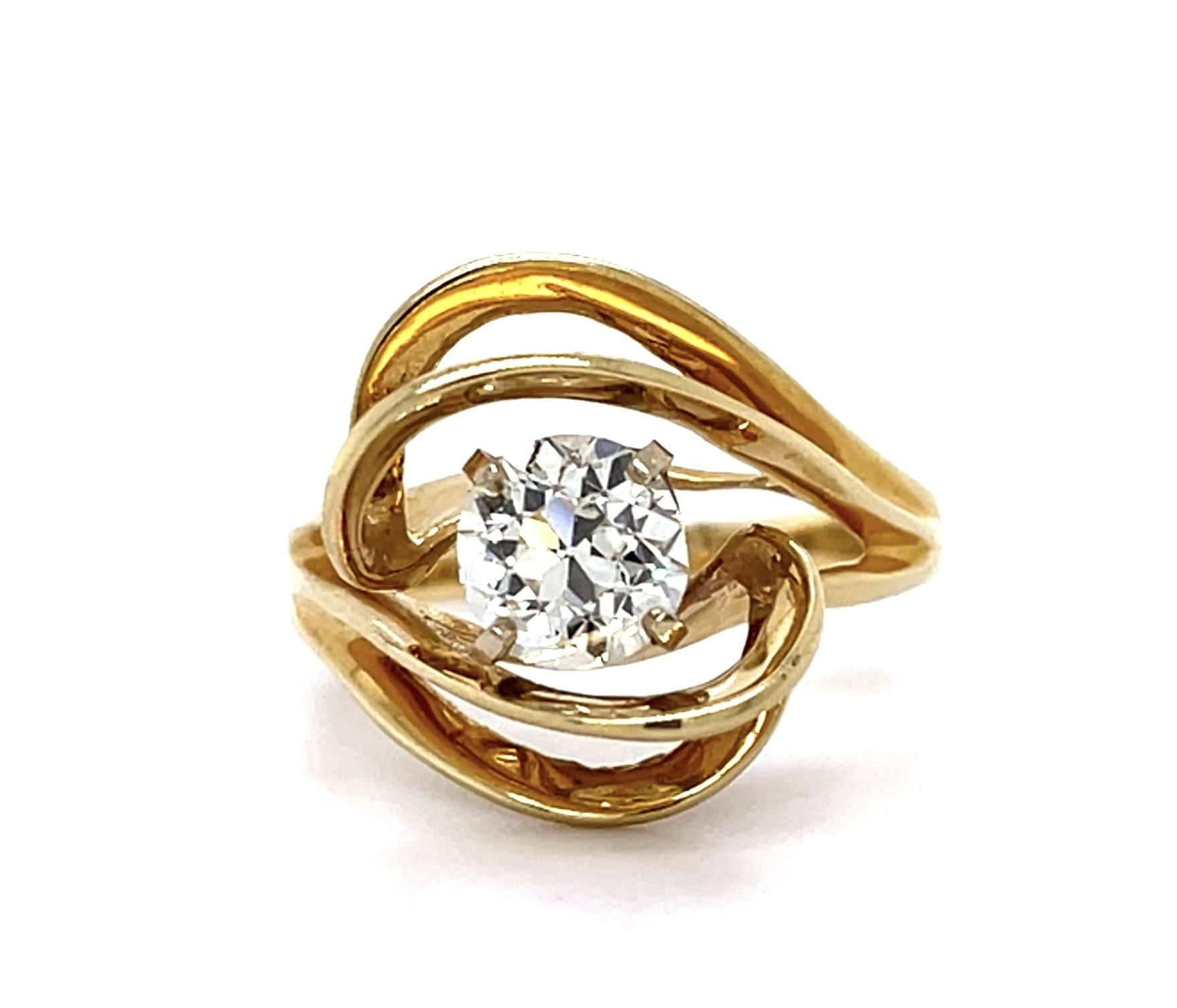 1.25ct VS I-J Old European Diamond (No Cert) 14KY Ring (Vintage 1970s)