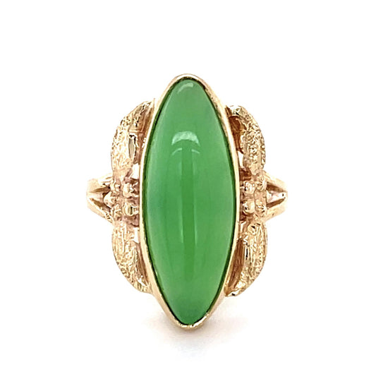 6ct Chyrsopase 10KY Navette Ring