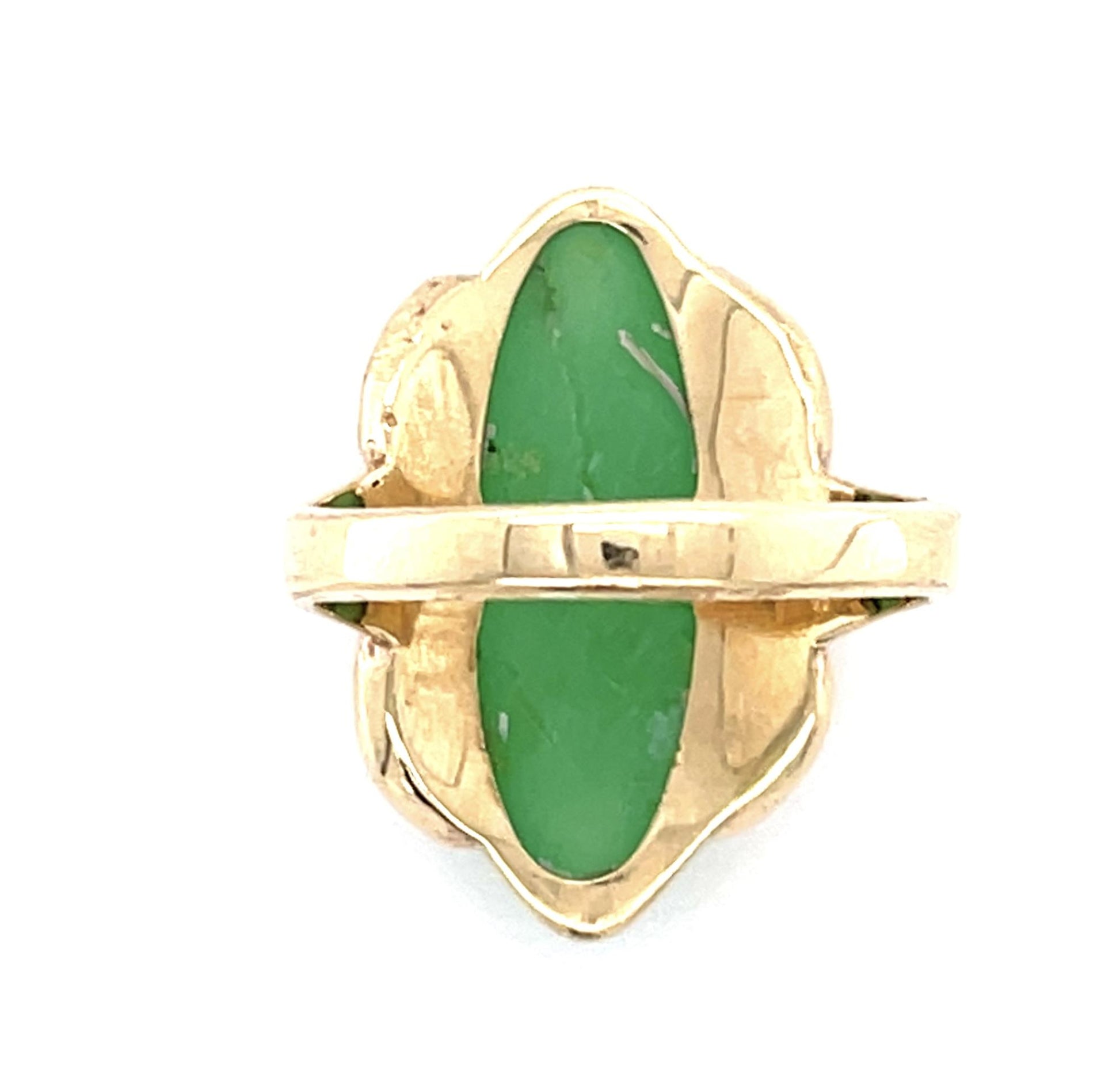 6ct Chyrsopase 10KY Navette Ring