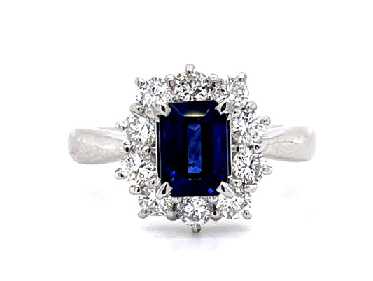 1.52ct Emerald-cut Sapphire Platinum Ring