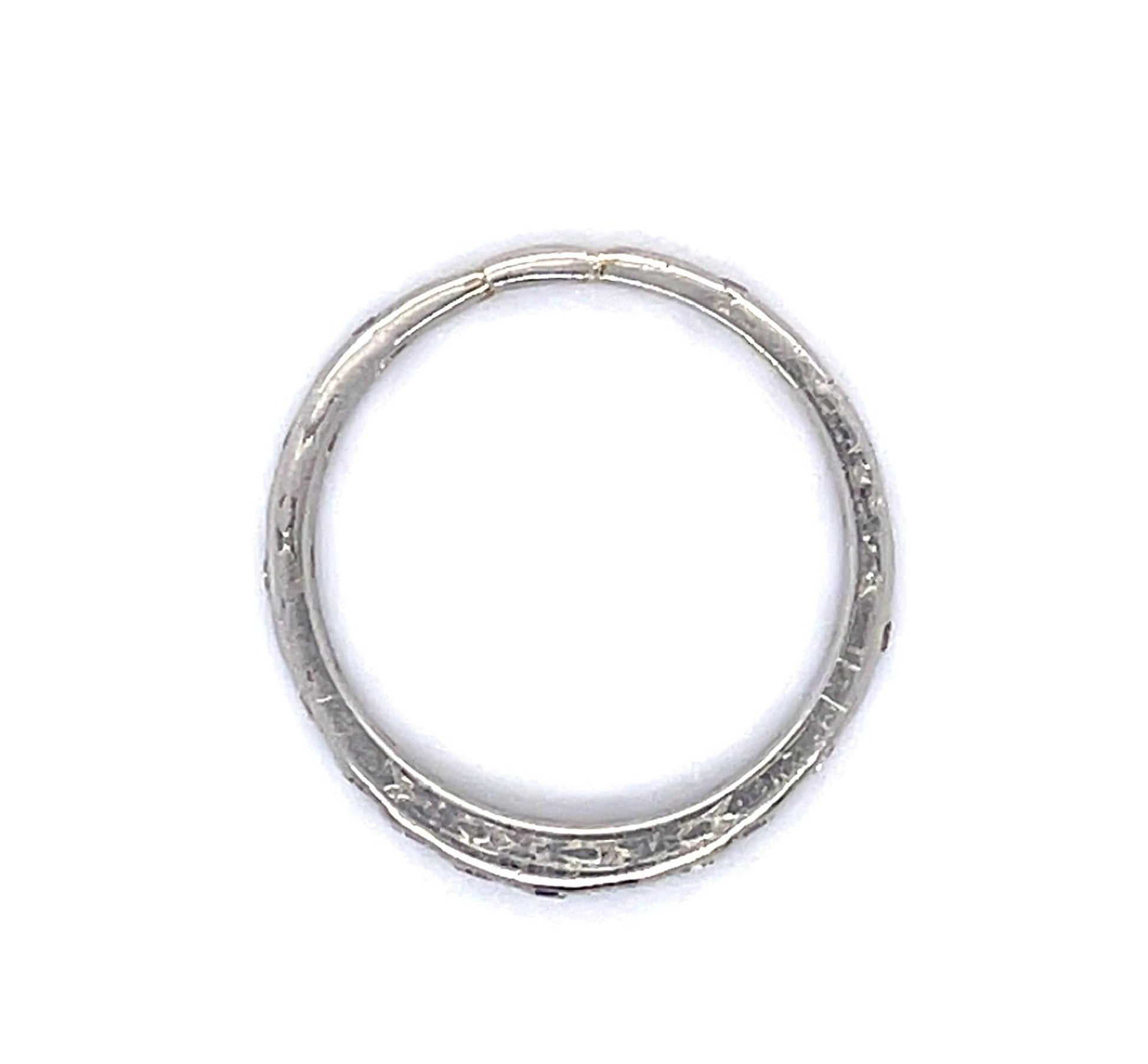 Original Art Deco .26ct Diamond Platinum Band Ring